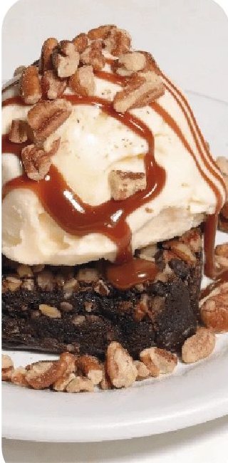 Brownie con nieve de vainilla