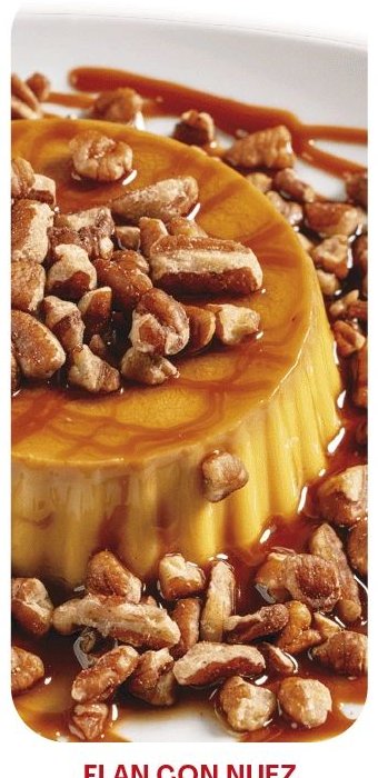 Flan con nuez y cajeta