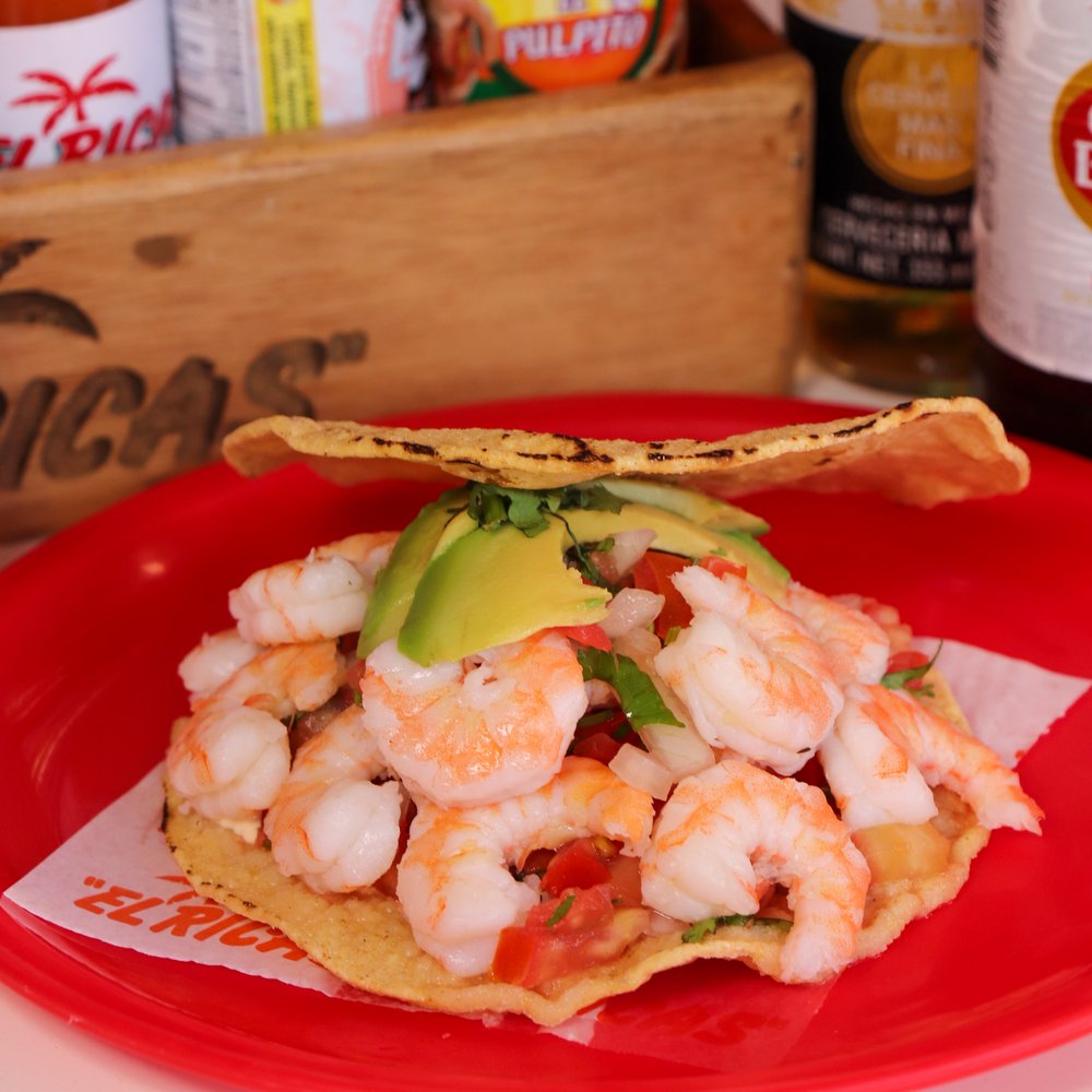 Tostada de camarón